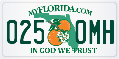 FL license plate 0250MH