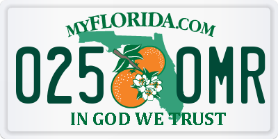 FL license plate 0250MR