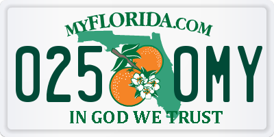 FL license plate 0250MY