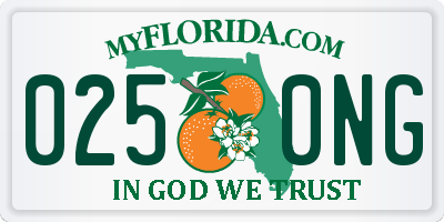 FL license plate 0250NG