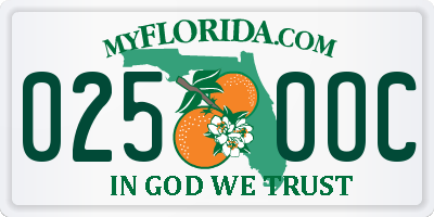 FL license plate 0250OC
