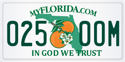 FL license plate 0250OM