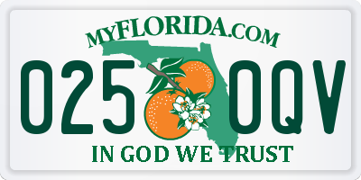 FL license plate 0250QV