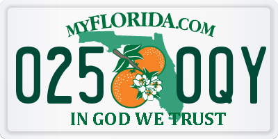 FL license plate 0250QY