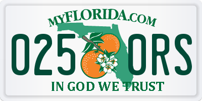 FL license plate 0250RS