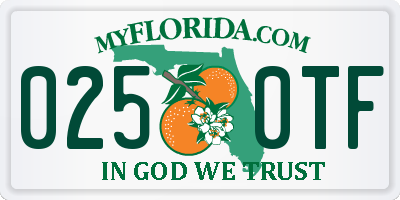 FL license plate 0250TF
