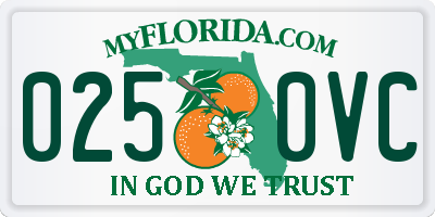 FL license plate 0250VC