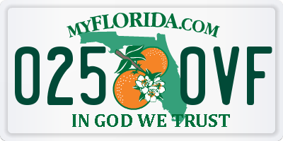 FL license plate 0250VF