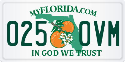 FL license plate 0250VM