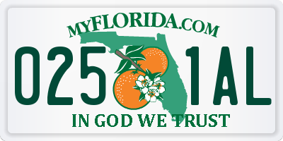FL license plate 0251AL