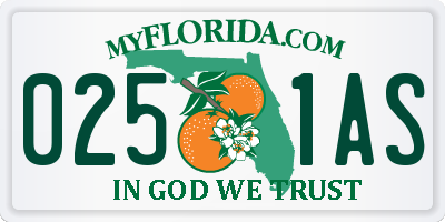 FL license plate 0251AS