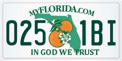 FL license plate 0251BI
