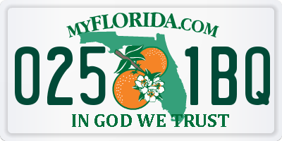 FL license plate 0251BQ
