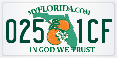 FL license plate 0251CF