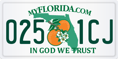FL license plate 0251CJ