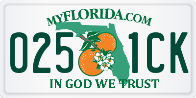 FL license plate 0251CK