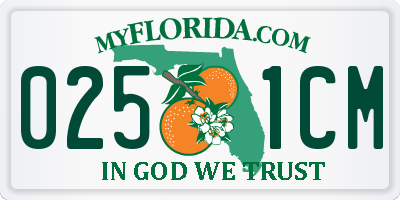 FL license plate 0251CM