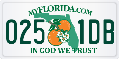FL license plate 0251DB