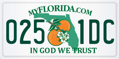 FL license plate 0251DC