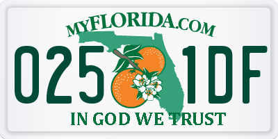 FL license plate 0251DF
