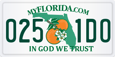 FL license plate 0251DO