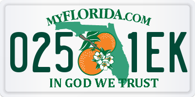 FL license plate 0251EK
