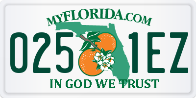 FL license plate 0251EZ