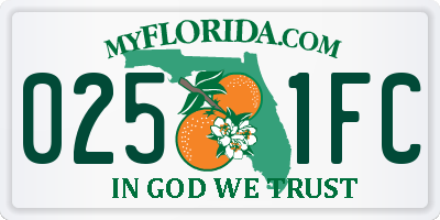 FL license plate 0251FC