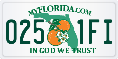 FL license plate 0251FI