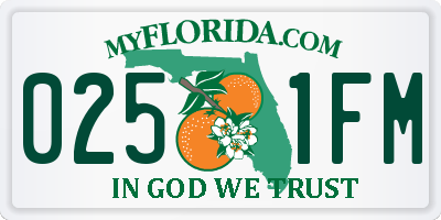 FL license plate 0251FM