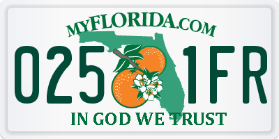 FL license plate 0251FR