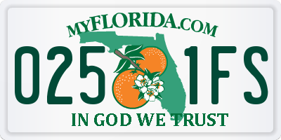 FL license plate 0251FS