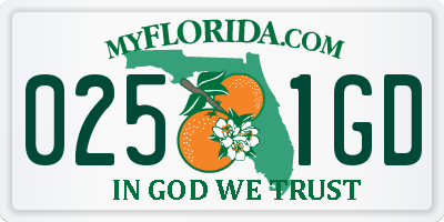 FL license plate 0251GD