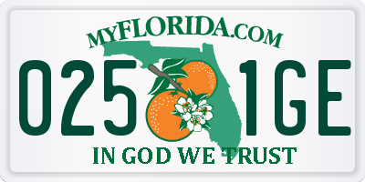 FL license plate 0251GE