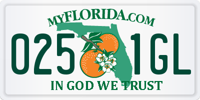 FL license plate 0251GL