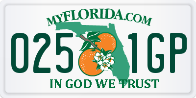 FL license plate 0251GP