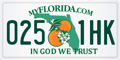 FL license plate 0251HK