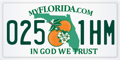 FL license plate 0251HM