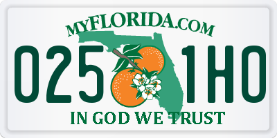FL license plate 0251HO