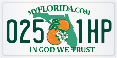FL license plate 0251HP