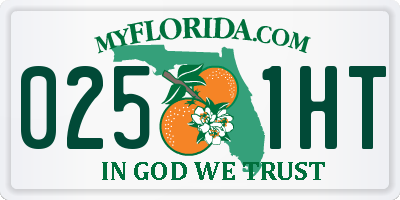 FL license plate 0251HT