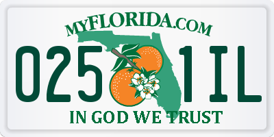 FL license plate 0251IL