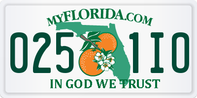 FL license plate 0251IO