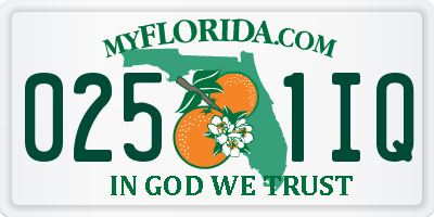 FL license plate 0251IQ