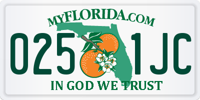 FL license plate 0251JC