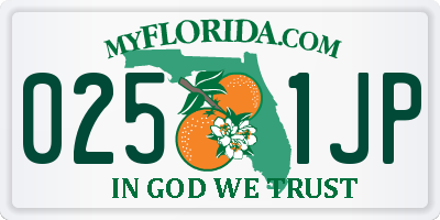FL license plate 0251JP