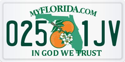 FL license plate 0251JV