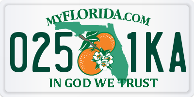 FL license plate 0251KA