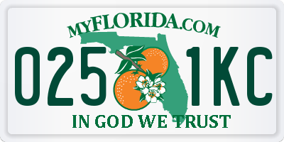 FL license plate 0251KC