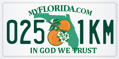 FL license plate 0251KM